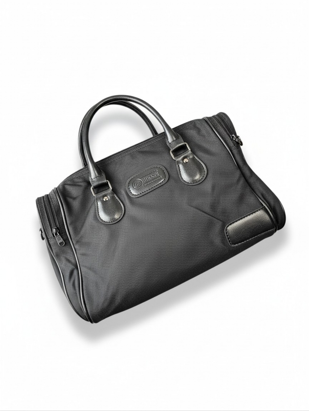 Stetson Black Nylon Leather Trim Duffle Bag Travel Gym Weekender